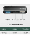 Kup Adapter USAMS USB-C Mini HUB 2xUSB + Micro SD grau SJ463HUB01 - USA034GRY - {ean13} - Sklep Home Screen