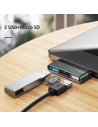Kup Adapter USAMS USB-C Mini HUB 2xUSB + Micro SD grau SJ463HUB01 - USA034GRY - {ean13} - Sklep Home Screen