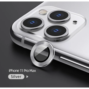 Kup Accesoriu USAMS Camera Lens Glass pentru Apple iPhone 11 Pro Max, inel metalic argintiu/silver BH573JTT03 - USA051SLV - {ean13} - Sklep Home Screen