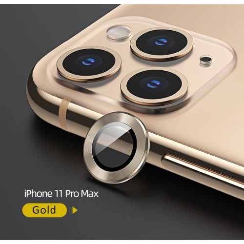 Kup USAMS Kamera Lencse Üveg Apple iPhone 11 Pro Max fém gyűrű arany/złoty BH573JTT04 - USA053GLD - {ean13} - Sklep Home Screen
