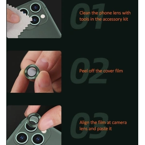 Kup Nakładka USAMS Camera Lens Glass Apple iPhone 11 Pro metal ring szary/grey BH571JTT01 - USA056GRY - {ean13} - Sklep Home Screen