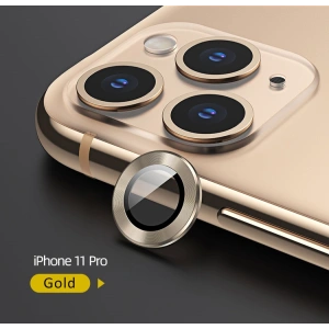 Kup Nakładka USAMS Camera Lens Glass Apple iPhone 11 Pro metal ring złoty/gold BH571JTT04 - USA057GLD - {ean13} - Sklep Home Screen