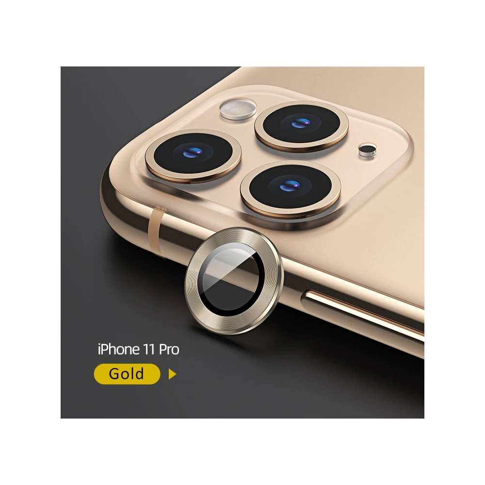 Nakładka USAMS Camera Lens Glass Apple iPhone 11 Pro metal ring złoty/gold BH571JTT04