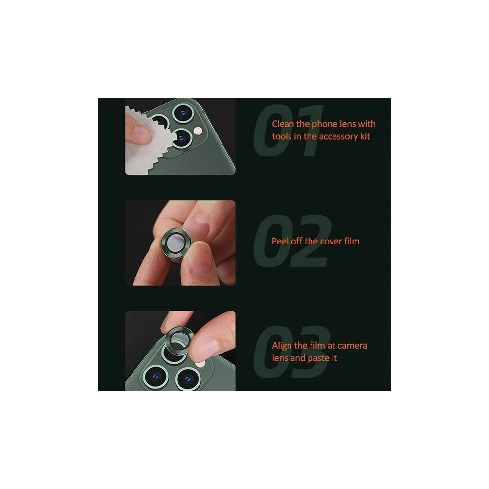 Nakładka USAMS Camera Lens Glass Apple iPhone 11 Pro metal ring złoty/gold BH571JTT04