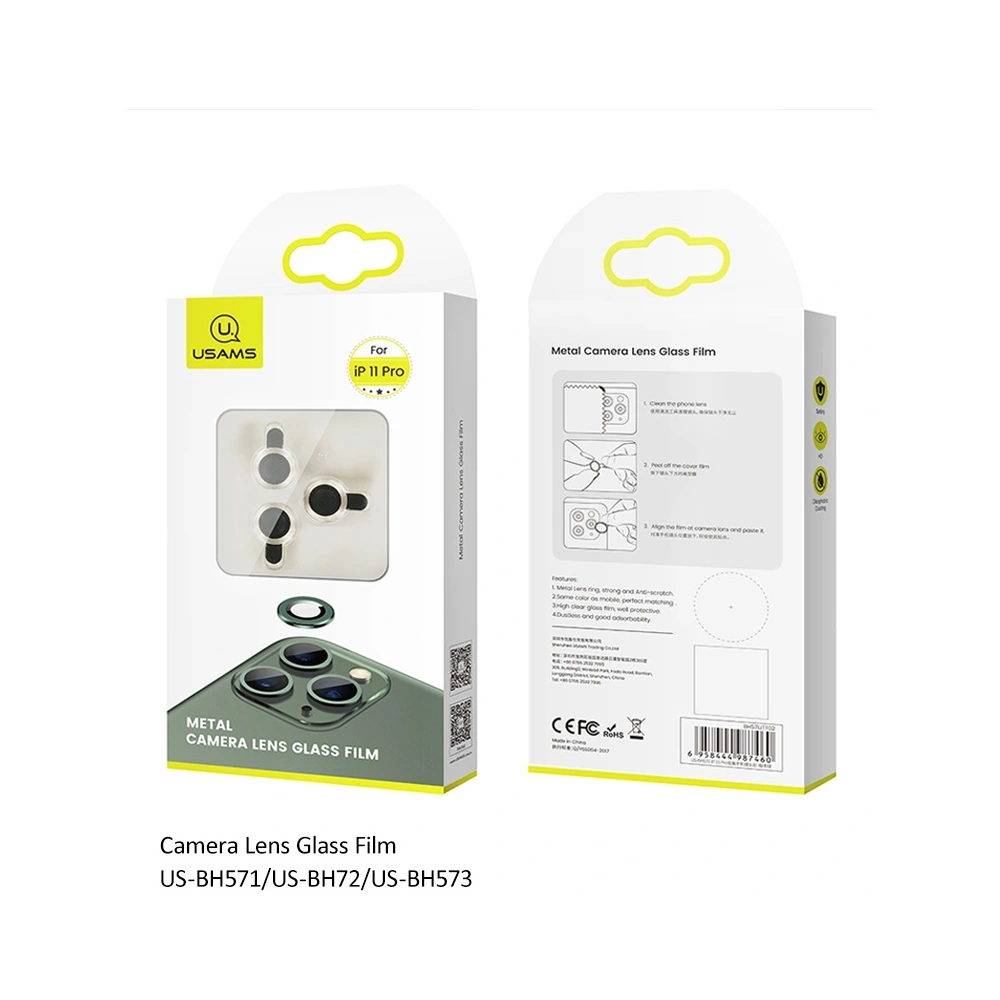 Nakładka USAMS Camera Lens Glass Apple iPhone 11 Pro metal ring złoty/gold BH571JTT04