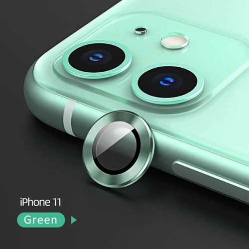 Kup USAMS Kameraobjektivglasabdeckung Apple iPhone 11 Metallring grün/green BH572JTT05 - USA066GRN - {ean13} - Sklep Home Screen