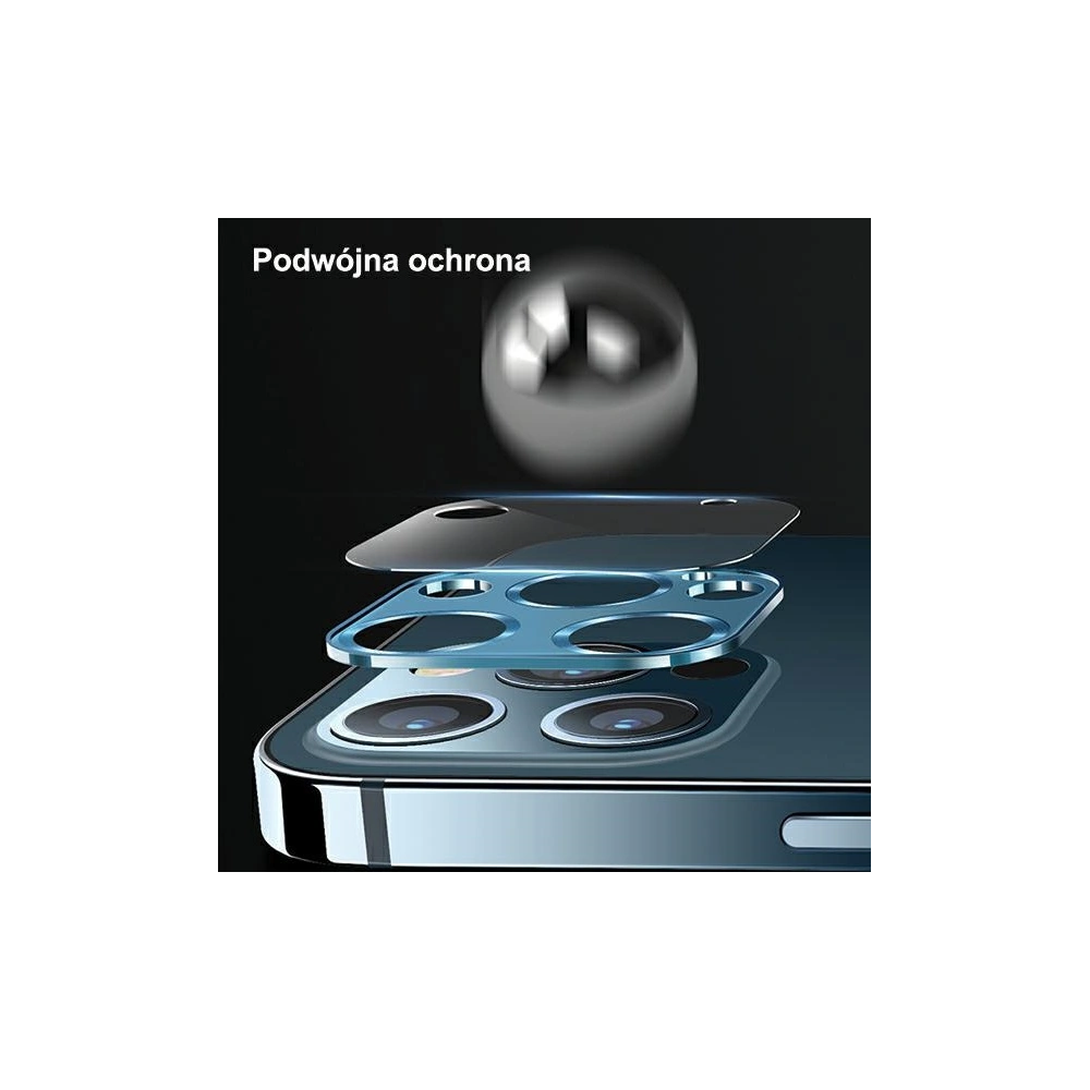 Nakładka USAMS Camera Lens Glass Apple iPhone 12 mini metal czarny/black BH706JTT01