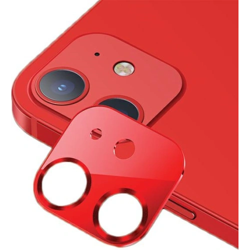 Kup USAMS Kameraobjektiv Glasabdeckung Apple iPhone 12 mini Metall rot/red BH706JTT03 - USA072RED - {ean13} - Sklep Home Screen
