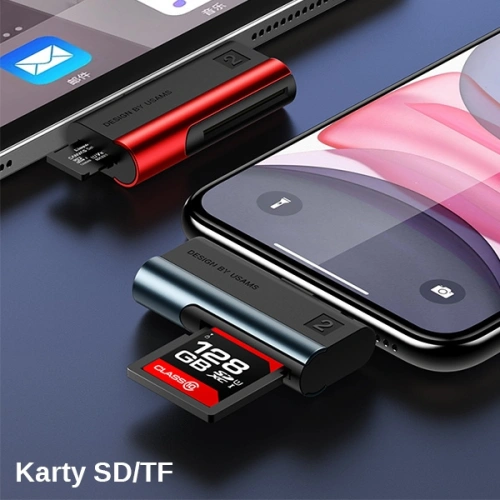 Buy USAMS Card Reader SD/microSD Lightning red SJ430DKQ02 (US-SJ430) - USA088RED - {ean13} - Home Screen Store Europe