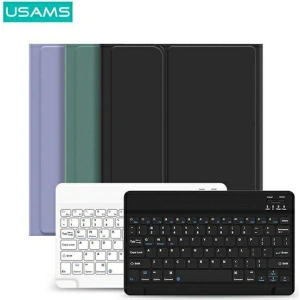 Kup Etui USAMS Winro pentru Apple iPad 9.7 2018 (a 6-a generație) cu carcasă violetă și tastatură albă. - USA153PRPWHT - {ean13} - Sklep Home Screen