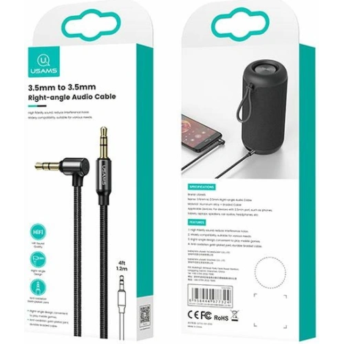 Kup Cablul audio împletit USAMS jack 3.5mm - 3,5mm 1,2m negru/black SJ557YP01 - USA202BLK - {ean13} - Sklep Home Screen