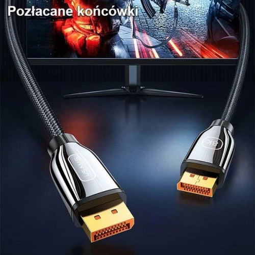 Buy USAMS Cable DisplayPort - DisplayPort 1.4 HD U75 2.0m black 8K HD SJ532DP01 (US-SJ532) - USA203BLK - {ean13} - Home Screen Store Europe
