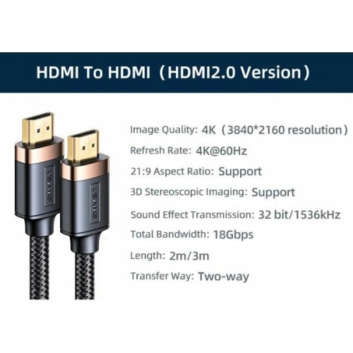 Kup USAMS U74 HDMI-Kabel - HDMI 2.0 2.0m schwarz/black 4K HD SJ528HD01 - USA208BLK - {ean13} - Sklep Home Screen