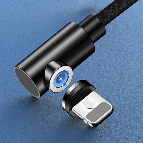 Kup Cablul unghiular magnetic USAMS U54 1m lightning negru/black SJ444USB01 - USA216BLK - {ean13} - Sklep Home Screen