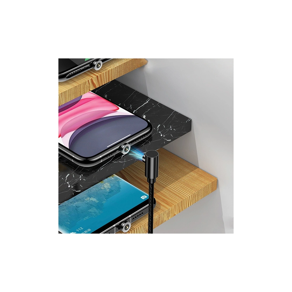 Kabel kątowy magnetyczny USAMS U54 1m lightning czarny/black SJ444USB01