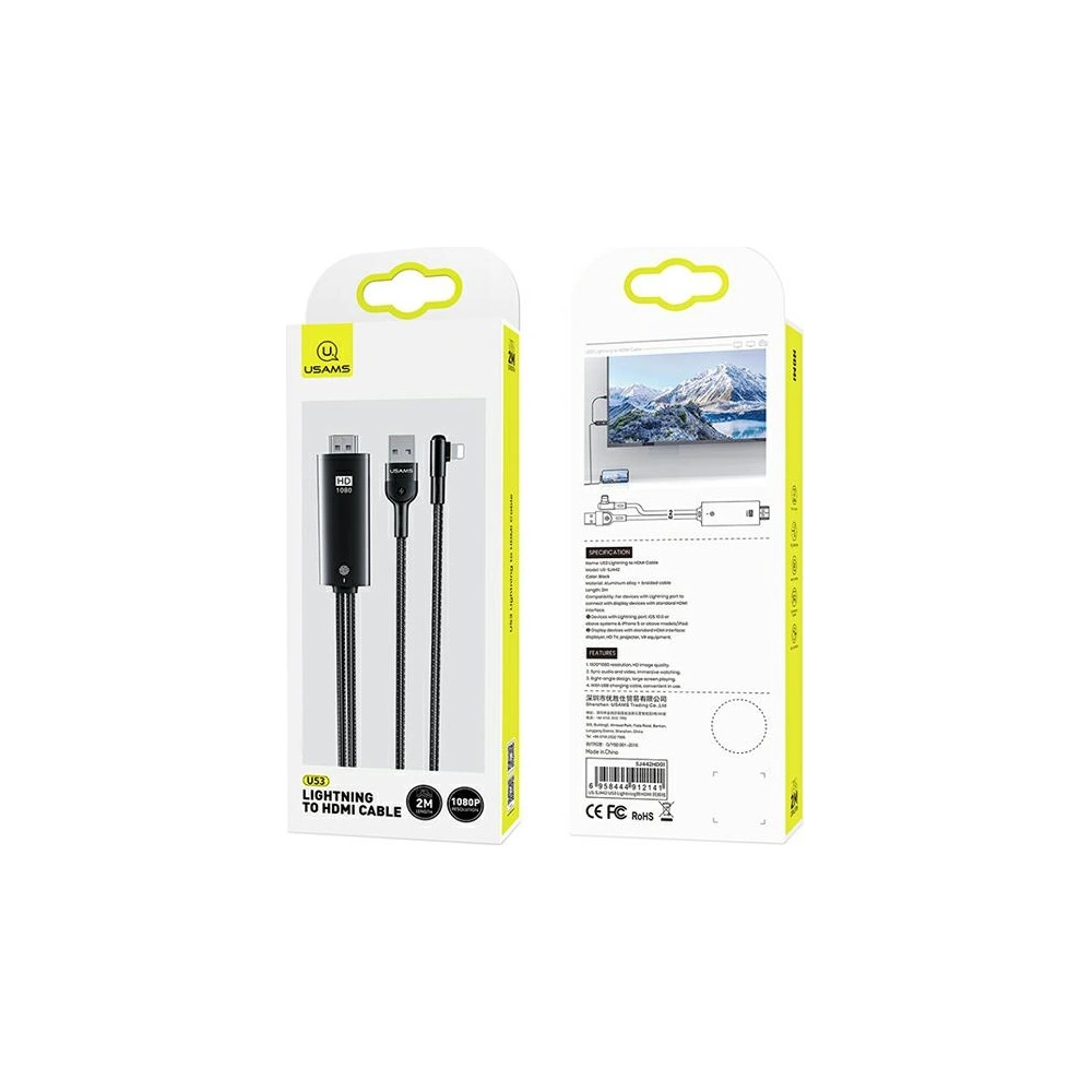 Kabel USAMS U53 HDMI - Lightning 2m czarny/black SJ442HD01