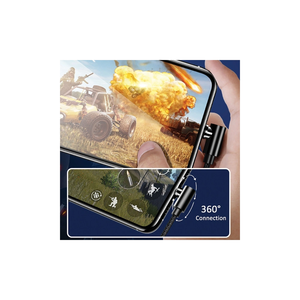 Kabel kątowy magnetyczny USAMS U54 1m lightning czarny/black SJ444USB01