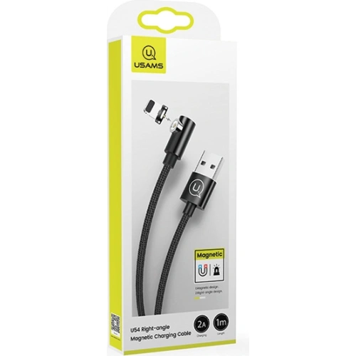 Kup Cablul unghiular magnetic USAMS U54 1m lightning negru/black SJ444USB01 - USA216BLK - {ean13} - Sklep Home Screen