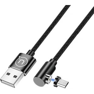 Úhlový magnetický kabel USAMS U54 1m microUSB černý/SJ446USB01