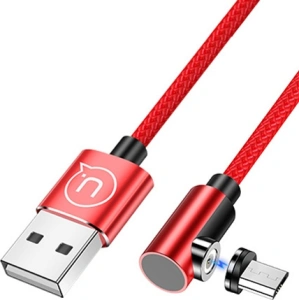 USAMS U54 1m microUSB mágneses szögkábelt piros SJ446USB02
