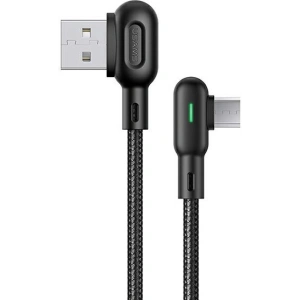 Úhlový kabel USAMS U57 MicroUSB 1,2m 2A černý/black SJ458USB01