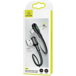 USAMS Angle Cable U57 MicroUSB 1,2m 2A black SJ458USB01 (US-SJ458)