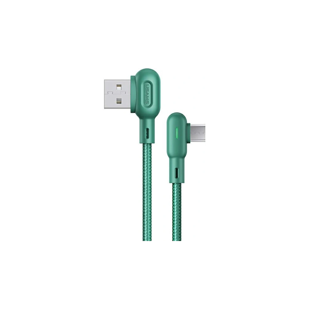 Kabel kątowy USAMS U57 MicroUSB 1,2m 2A zielony/green SJ458USB02