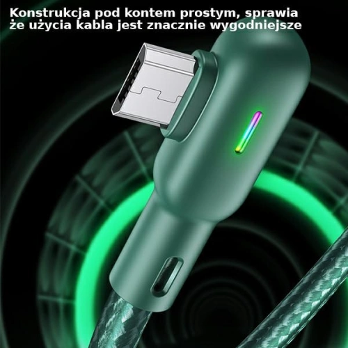 Kup Kabel kątowy USAMS U57 MicroUSB 1,2m 2A zielony/green SJ458USB02 - USA223GRN - {ean13} - Sklep Home Screen