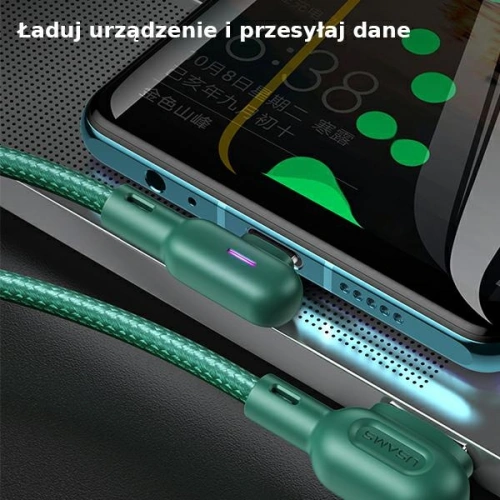 Buy USAMS Angle Cable U57 MicroUSB 1,2m 2A green SJ458USB02 (US-SJ458) - USA223GRN - {ean13} - Home Screen Store Europe