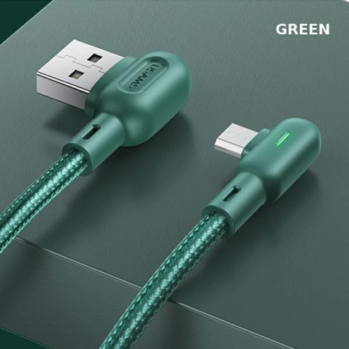 Kup Kabel kątowy USAMS U57 MicroUSB 1,2m 2A zielony/green SJ458USB02 - USA223GRN - {ean13} - Sklep Home Screen