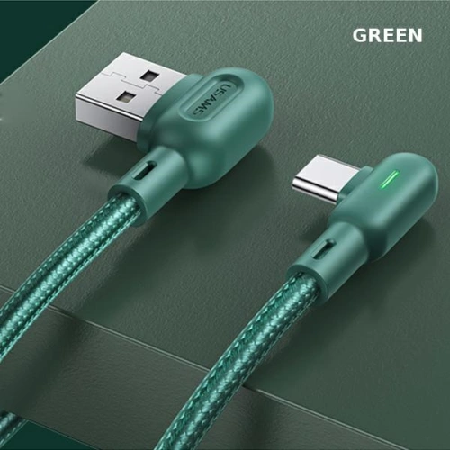 Buy USAMS Angle Cable U57 USB-C 1,2m 2A green SJ457USB02 (US-SJ457) - USA224GRN - {ean13} - Home Screen Store Europe