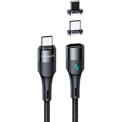 Kup Kabel magnetický USAMS U66 USB-C na USB-C/ lightning 60W PD Fast Charge 2.0m pletený černý/black SJ507USBXX01 - USA228BLK - {ean13} - Sklep Home Screen