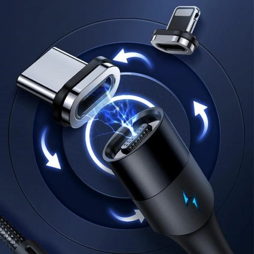 Kup Kabel magnetický USAMS U66 USB-C na USB-C/ lightning 60W PD Fast Charge 2.0m pletený černý/black SJ507USBXX01 - USA228BLK - {ean13} - Sklep Home Screen