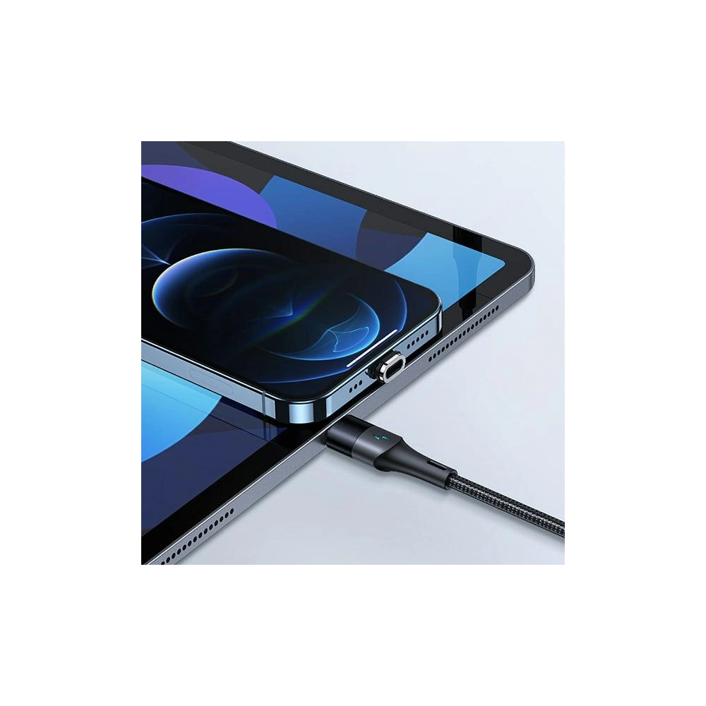 Kabel magnetyczny USAMS U66 USB-C na USB-C/ lightning 60W PD Fast Charge 2.0m pleciony czarny/black SJ507USBXX01