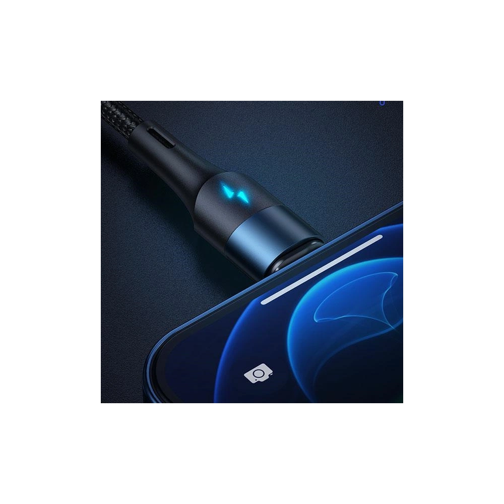 Kabel magnetyczny USAMS U66 USB-C na USB-C/ lightning 60W PD Fast Charge 2.0m pleciony czarny/black SJ507USBXX01