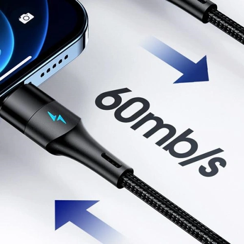 Kup Kabel magnetický USAMS U66 USB-C na USB-C/ lightning 60W PD Fast Charge 2.0m pletený černý/black SJ507USBXX01 - USA228BLK - {ean13} - Sklep Home Screen