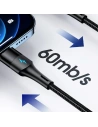 Kup Kabel magnetický USAMS U66 USB-C na USB-C/ lightning 60W PD Fast Charge 2.0m pletený černý/black SJ507USBXX01 - USA228BLK - {ean13} - Sklep Home Screen