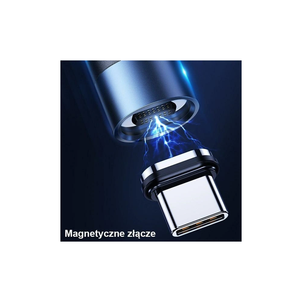 Kabel magnetyczny USAMS U66 USB-C na USB-C/ lightning 60W PD Fast Charge 2.0m pleciony czarny/black SJ507USBXX01