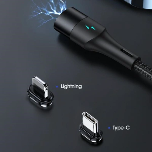 Kup Kabel magnetyczny USAMS U66 USB-C na USB-C/ lightning 60W PD Fast Charge 2.0m pleciony czarny/black SJ507USBXX01 - USA228BLK - {ean13} - Sklep Home Screen