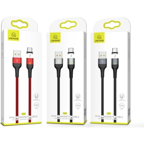 Kup Cablu magnetic USAMS U28 lightning 2.4A Încărcare rapidă 1m împletit gri/SJ326USB03 - USA231GRY - {ean13} - Sklep Home Screen