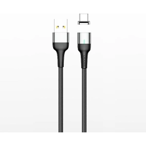 USAMS Magnetic Nylon Cable U28 microUSB 3A Fast Charge 1m grey SJ328USB03 (US-SJ328)