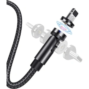 Kabel magnetyczny USAMS U59 lightning 2.1A Fast Charge 1m pleciony czarny/black SJ472USB01 regulowany kąt
