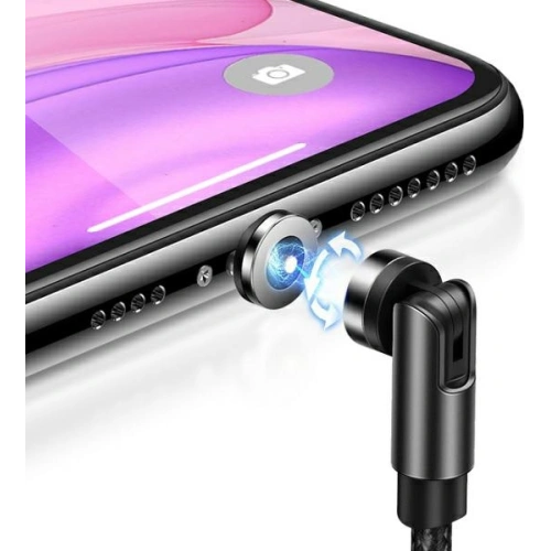 Kup Kabel magnetyczny USAMS U59 lightning 2.1A Fast Charge 1m pleciony czarny/black SJ472USB01 regulowany kąt - USA237BLK - {ean13} - Sklep Home Screen