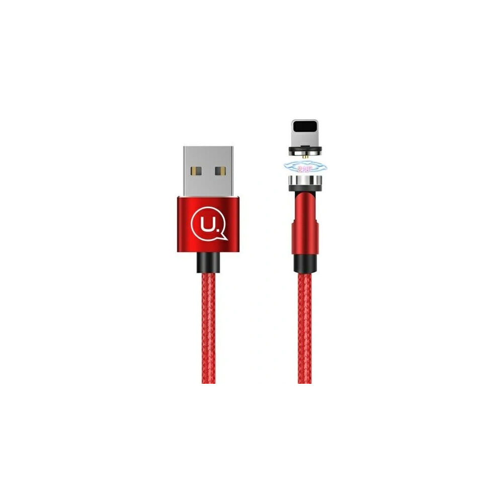 Kabel magnetyczny USAMS U59 lightning 2.1A Fast Charge 1m pleciony czerwony/red SJ472USB02 regulowany kąt