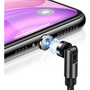 USAMS Magnetic Nylon Cable U59 microUSB 2.1A Fast Charge 1m black SJ474USB01 (US-SJ474)
