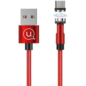 Buy USAMS Magnetic Nylon Cable U59 microUSB 2.1A Fast Charge 1m red SJ474USB02 (US-SJ474) - USA240RED - {ean13} - Home Screen Store Europe