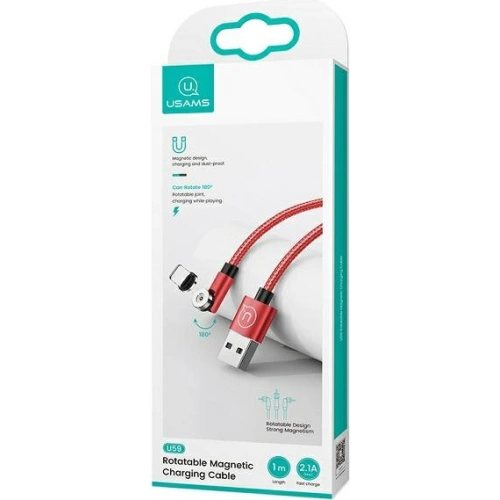 Kup Kabel magnetyczny USAMS U59 microUSB 2.1A Fast Charge 1m pleciony czerwony/red SJ474USB02 regulowany kąt - USA240RED - {ean13} - Sklep Home Screen