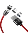 Kábel mágneses USAMS U-Sure 3w1 1m piros (lightning/microUSB/USB-C) SJ438USB02