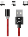 Kábel mágneses USAMS U-Sure 3w1 1m piros (lightning/microUSB/USB-C) SJ438USB02