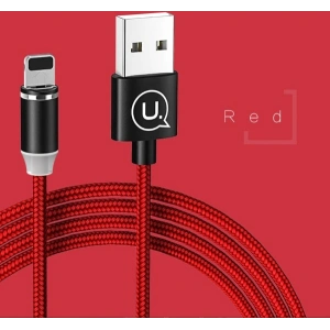 Kabel magnetyczny USAMS U-Sure lightning 1m 2.1A pleciony czerwony/red SJ292USB02